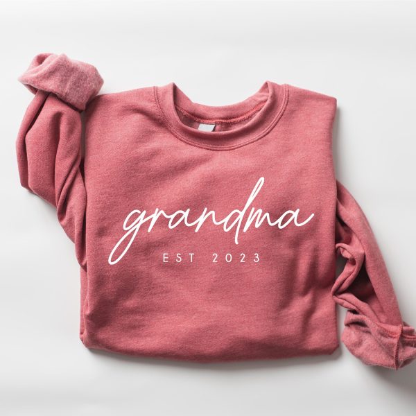 Grandma Est 2023 Sweatshirt, Mothers Day Gift, Gift For Grandmother, Nana Sweatshirt