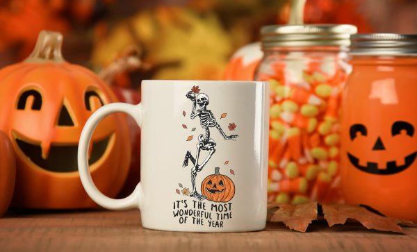 Halloween It’s The Most Wonderful Time Of The Year Skeleton Mug, Halloween Skeleton Mug, Halloween Mug