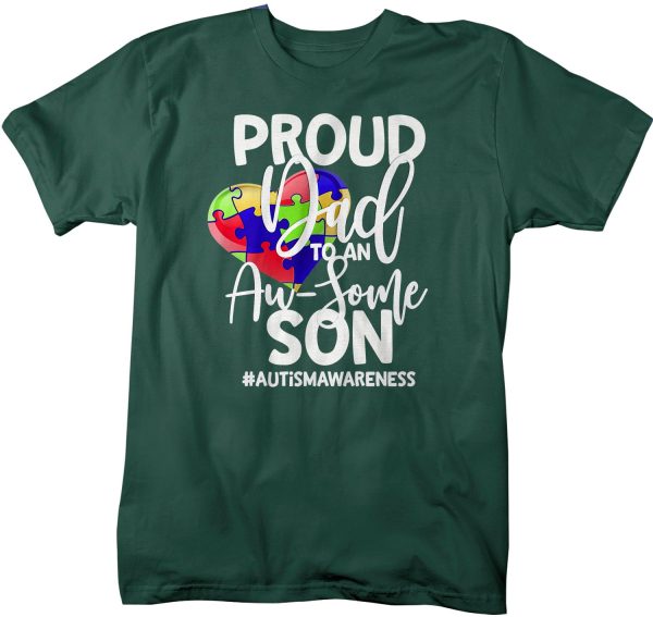 Men’s Autism Dad Shirt, Autism Shirts, Father’s Heart Awareness Tee